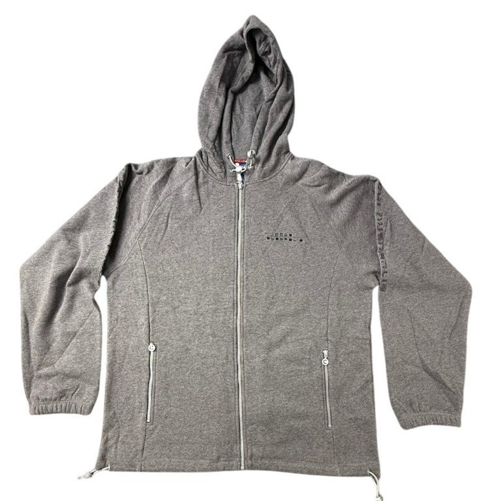 Vintage Coogi Australia Sport Full Zip Hoodie Grey Logo Sportswear Activewear XL